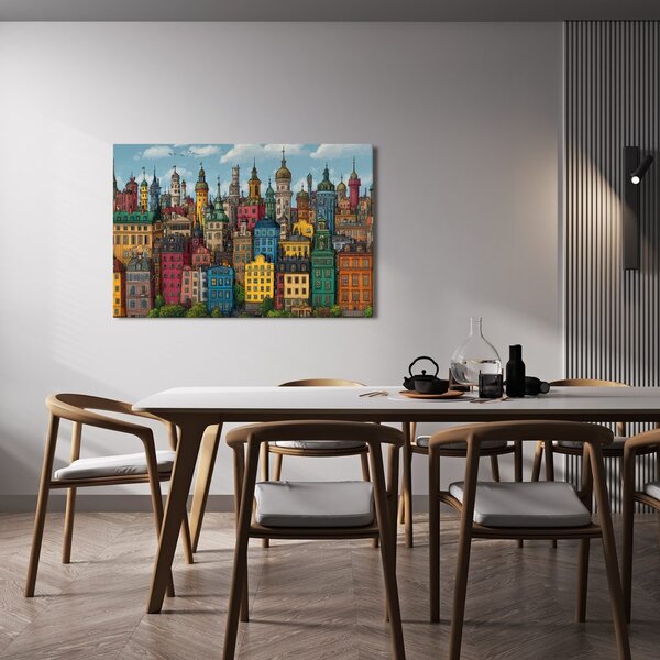 Quadro su tela – Panorama urbano colorato