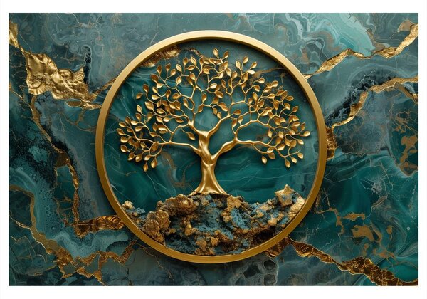 Quadro su tela – Albero della vita in oro