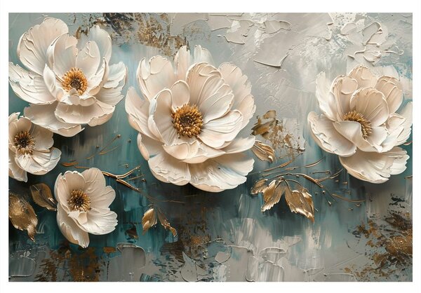 Quadro su tela – Eleganza floreale in oro