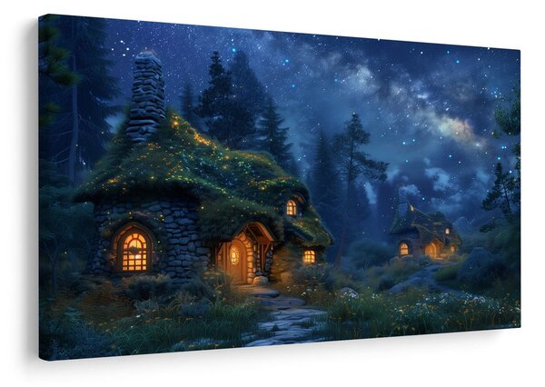 Quadro su tela – Magica notte di Natale nel bosco