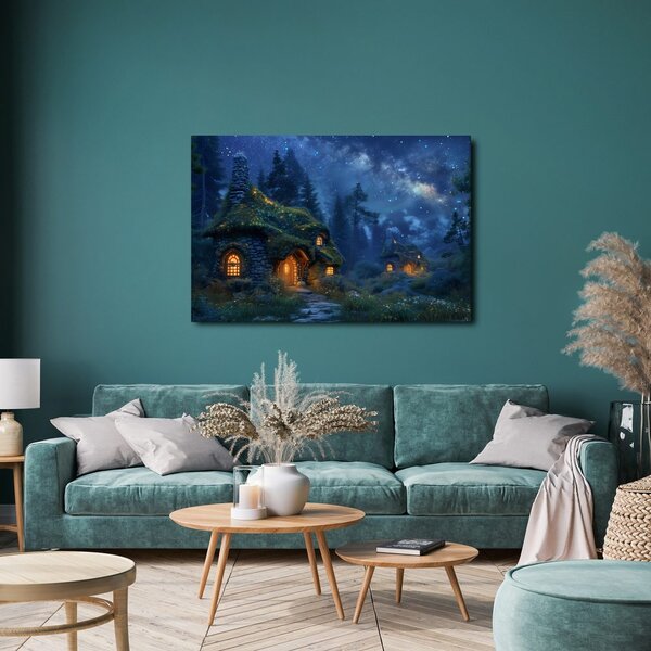 Quadro su tela – Magica notte di Natale nel bosco