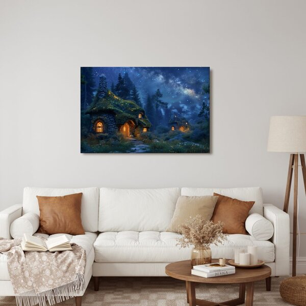 Quadro su tela – Magica notte di Natale nel bosco