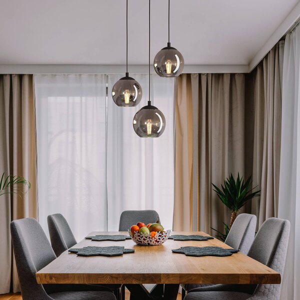 EGLO Lampada a sospensione Ariscani, dimmerabile, Nero, Soggiorno / Sala da pranzo, Vetro, Moderno, Lampada a sospensione
