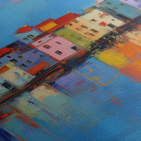 Quadro su tela – Casette colorate sull'acqua