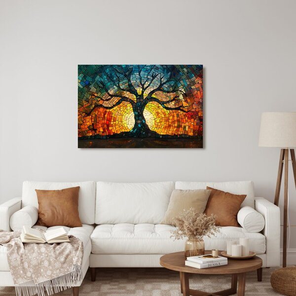 Quadro su tela – Albero della vita a mosaico