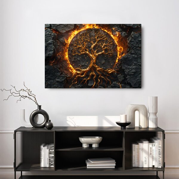 Quadro su tela – Albero della vita in fiamme