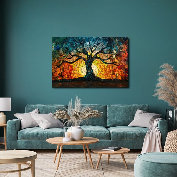 Quadro su tela – Albero della vita a mosaico