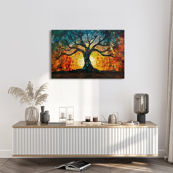 Quadro su tela – Albero della vita a mosaico