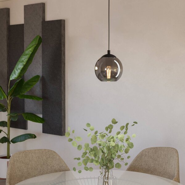 EGLO Lampada a sospensione Ariscani, dimmerabile, Nero, Soggiorno / Sala da pranzo, Vetro, Moderno, Lampada a sospensione