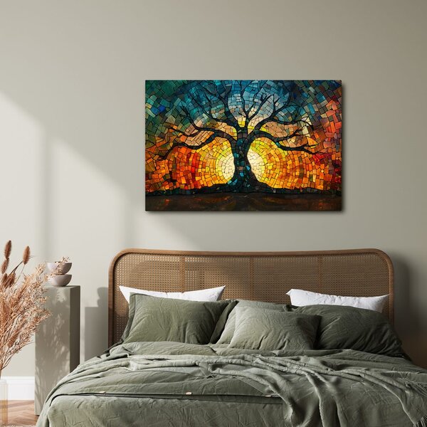 Quadro su tela – Albero della vita a mosaico