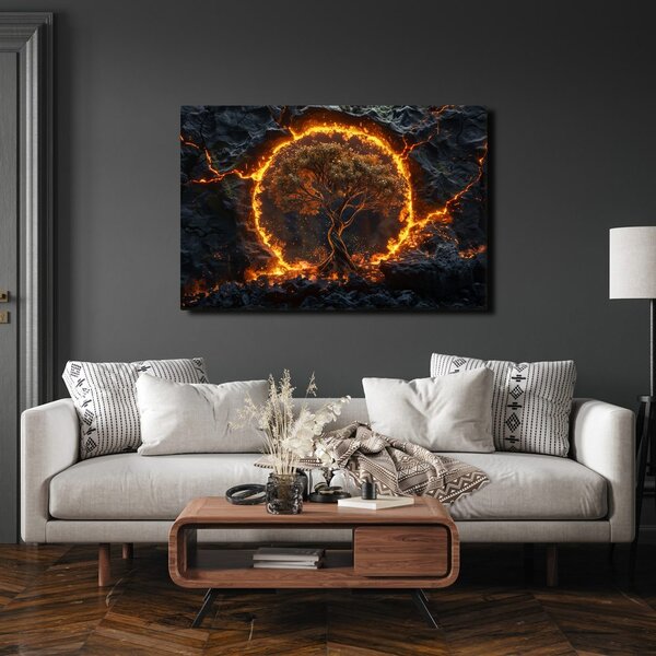 Quadro su tela – Albero della vita in fiamme
