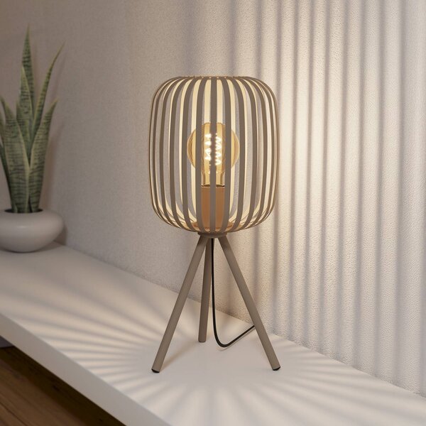 EGLO Lampada da tavolo Romazzina, Crema / Ambra, Soggiorno / Sala da pranzo, Metallo, Moderno, Lampada da tavolo