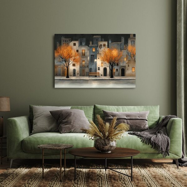 Quadro su tela – Sera autunnale in città