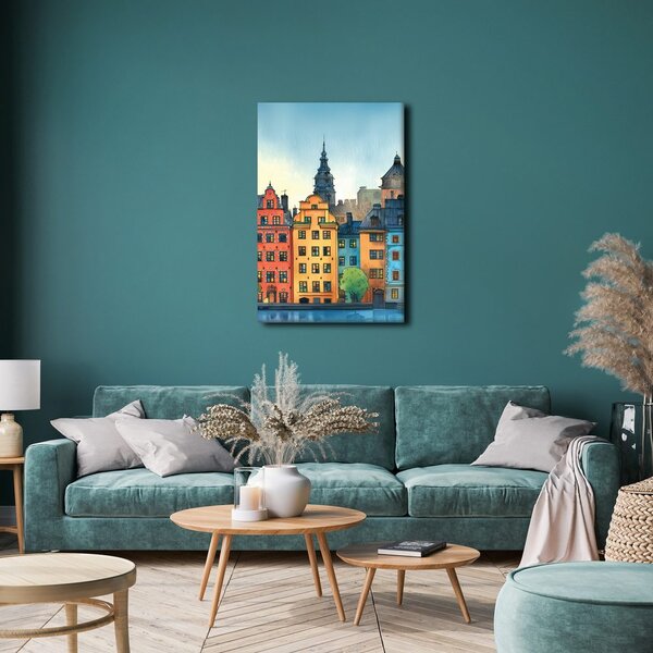 Quadro su tela – Case colorate del centro storico