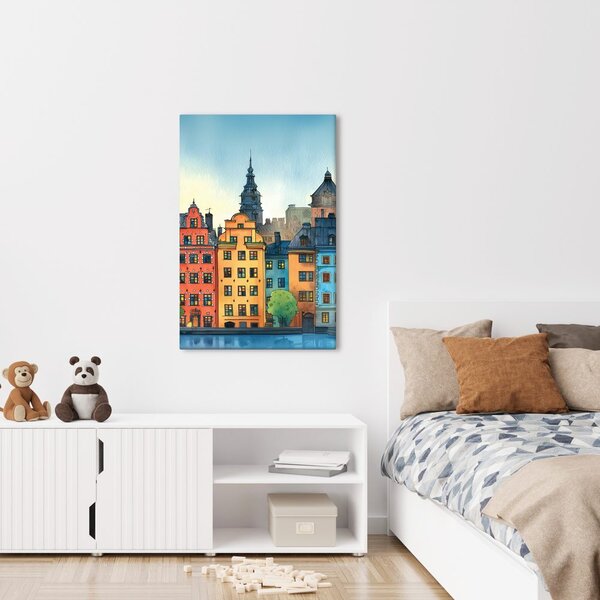 Quadro su tela – Case colorate del centro storico