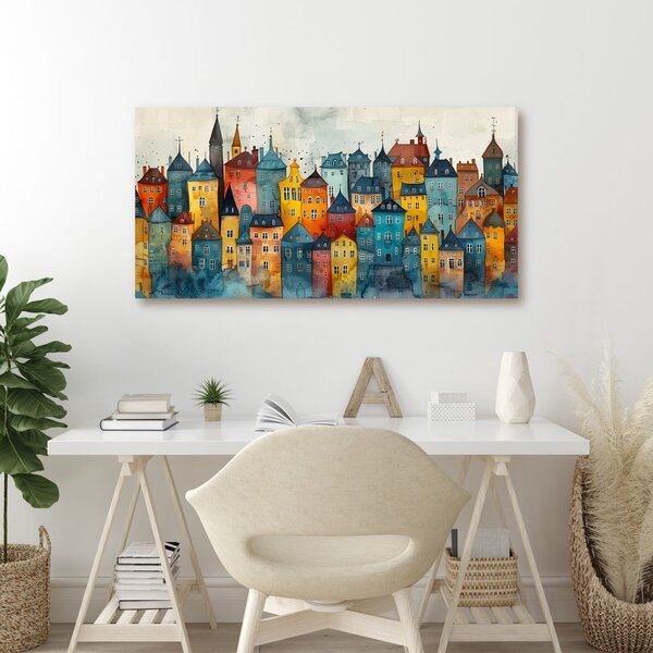 Quadro su tela – Magia colorata della città