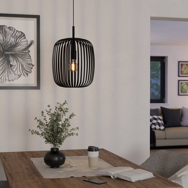 EGLO Lampada a sospensione Romazzina, dimmerabile, Nero, Soggiorno / Sala da pranzo, Metallo, Moderno, Lampada a sospensione