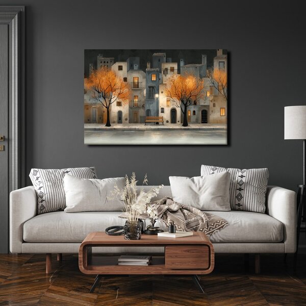 Quadro su tela – Sera autunnale in città