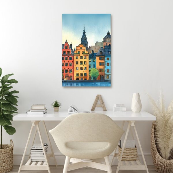 Quadro su tela – Case colorate del centro storico