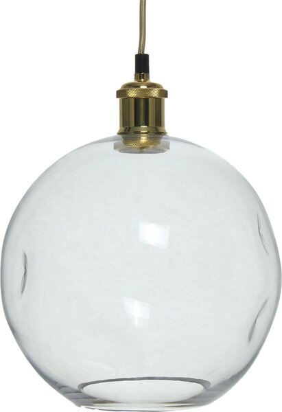 Lampada a sospensione Padiro, 26 x 26 x 32 cm - trasparente - vetro - forma sferica - attacco E27