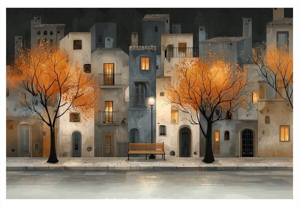 Quadro su tela – Sera autunnale in città