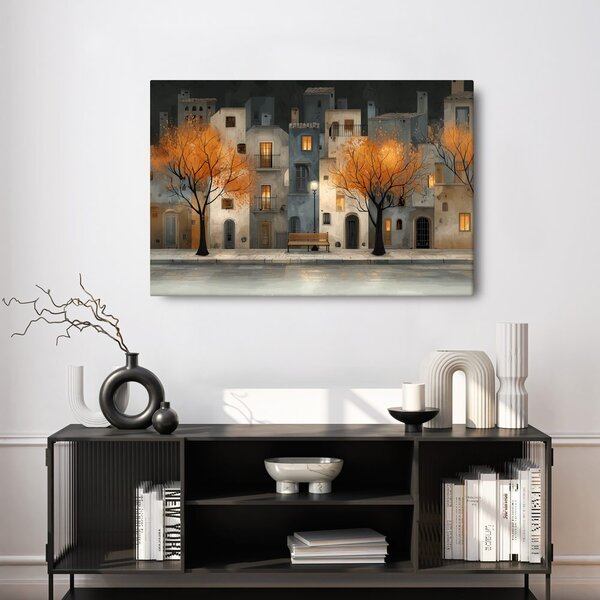 Quadro su tela – Sera autunnale in città