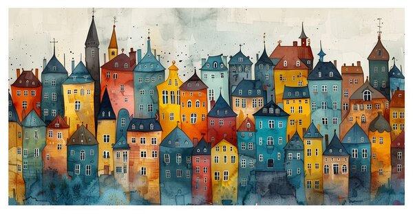 Quadro su tela – Magia colorata della città