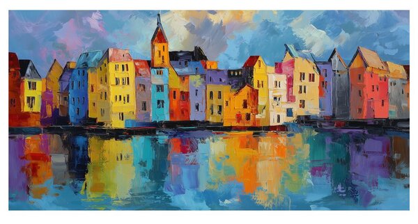 Quadro su tela – Città pittoresca nei colori