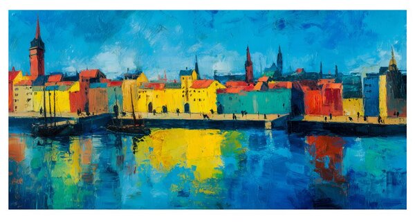 Quadro su tela – Colori vivaci del paesaggio urbano
