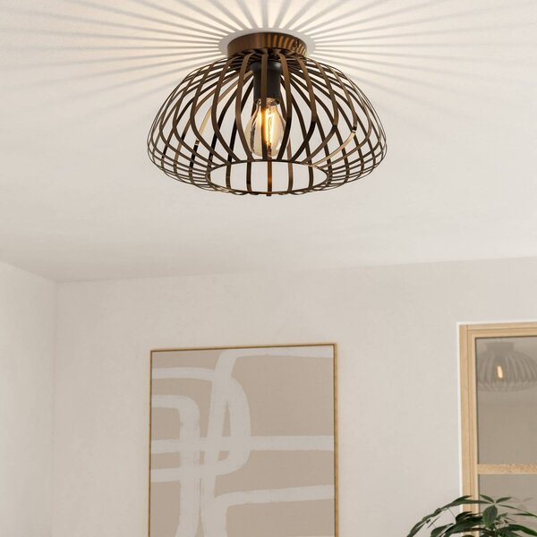 EGLO Plafoniera soffitto Espinal, dimmerabile, Bronzo / Ottone antico, Soggiorno / Sala da pranzo, Metallo, Moderno, Plafoniera