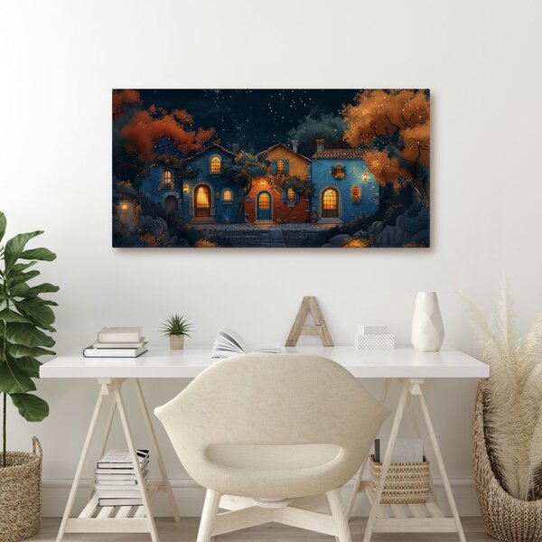 Quadro su tela – Magica notte invernale nelle strade