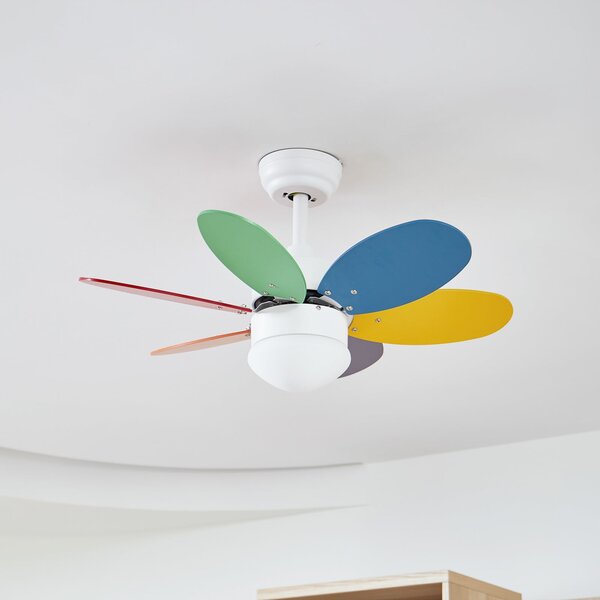 Ventilatore da soffitto Litur con luce, silenzioso, Ø 77 cm, E27 - Lindby Lindby, Litur, Multicolore, Soggiorno, Legno, Moderno