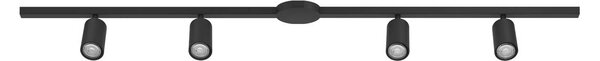 EGLO Set di binari EASY TRACK, nero, 4 faretti GU10, lunghezza 193 cm dimmerabile, Nero, Soggiorno / Sala da pranzo, Alluminio, Moderno