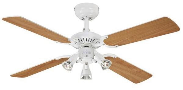 Ventilatore Princess Euro, a 3 luci - Westinghouse Westinghouse, Princess Euro, Bianco, Soggiorno, Legno, Moderno