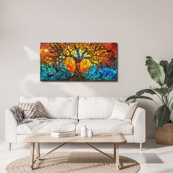 Quadro su tela – Albero della vita luminoso a mosaico