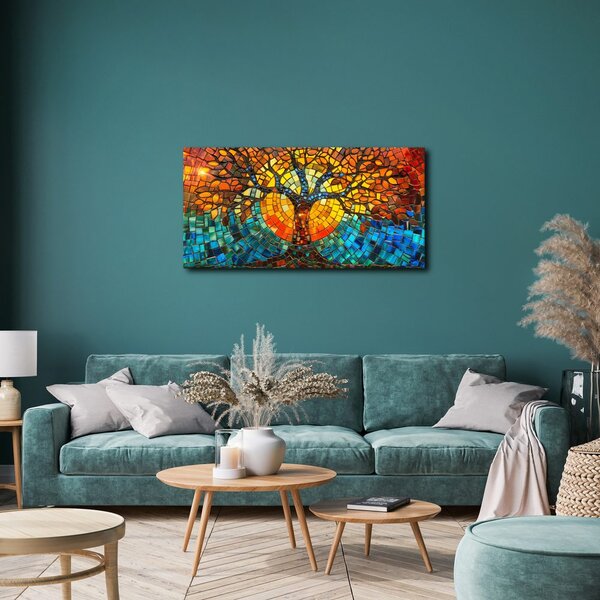Quadro su tela – Albero della vita luminoso a mosaico