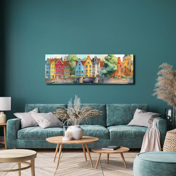 Quadro su tela – Case storiche vicino al ponte