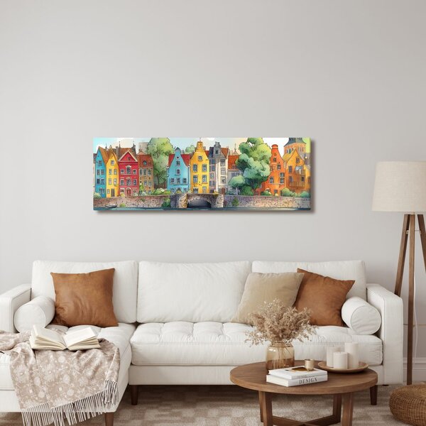 Quadro su tela – Case storiche vicino al ponte