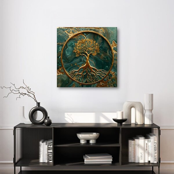 Quadro su tela – Albero della vita nel cerchio dell'eleganza
