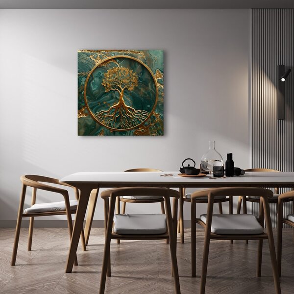 Quadro su tela – Albero della vita nel cerchio dell'eleganza