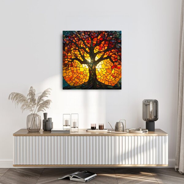 Quadro su tela – Albero della vita a vetrata