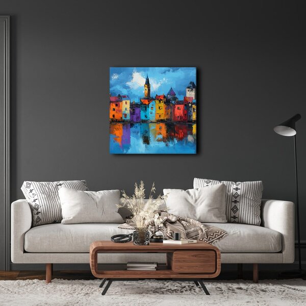 Quadro su tela – Riflessi urbani vivaci