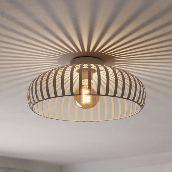 EGLO Plafoniera soffitto Mogano 3, dimmerabile, Crema / Ambra, Soggiorno / Sala da pranzo, Metallo, Moderno, Plafoniera
