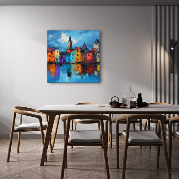 Quadro su tela – Riflessi urbani vivaci