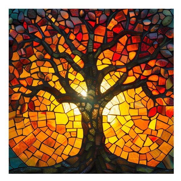 Quadro su tela – Albero della vita a vetrata