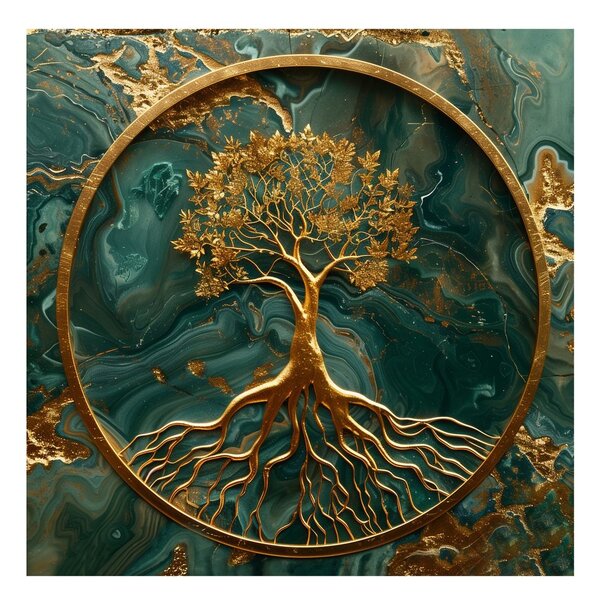 Quadro su tela – Albero della vita nel cerchio dell'eleganza