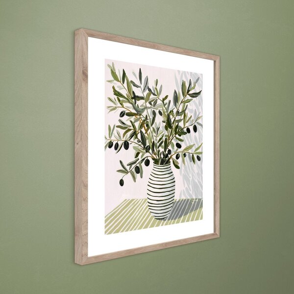 Dipinto stampato con cornice inclusa 40x50 cm Olive Bunch II – Styler