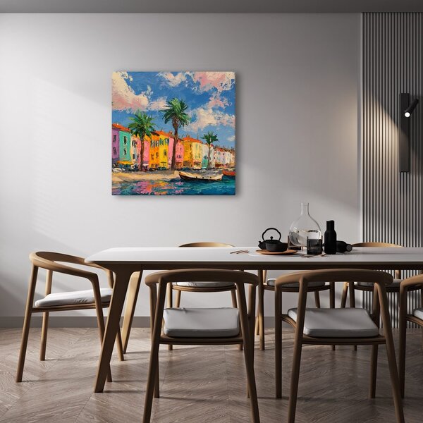 Quadro su tela – Pittoresche case portuali