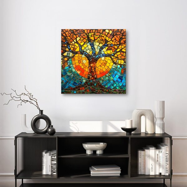 Quadro su tela – Albero della vita solare a mosaico