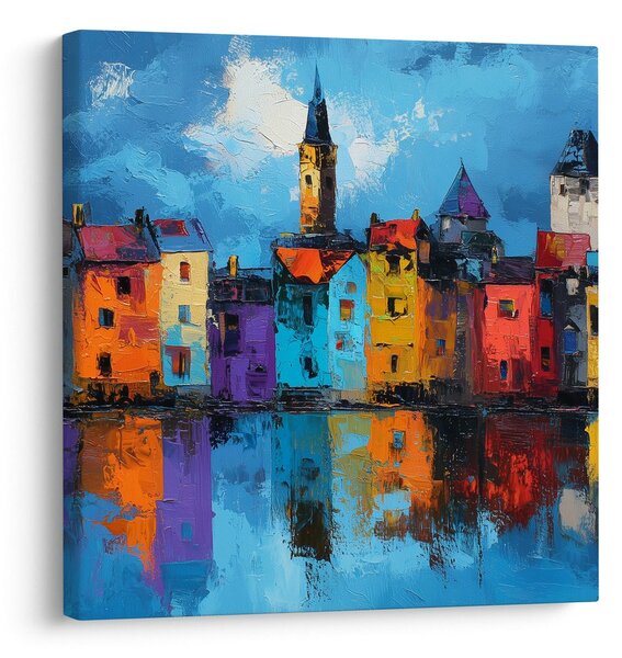 Quadro su tela – Riflessi urbani vivaci